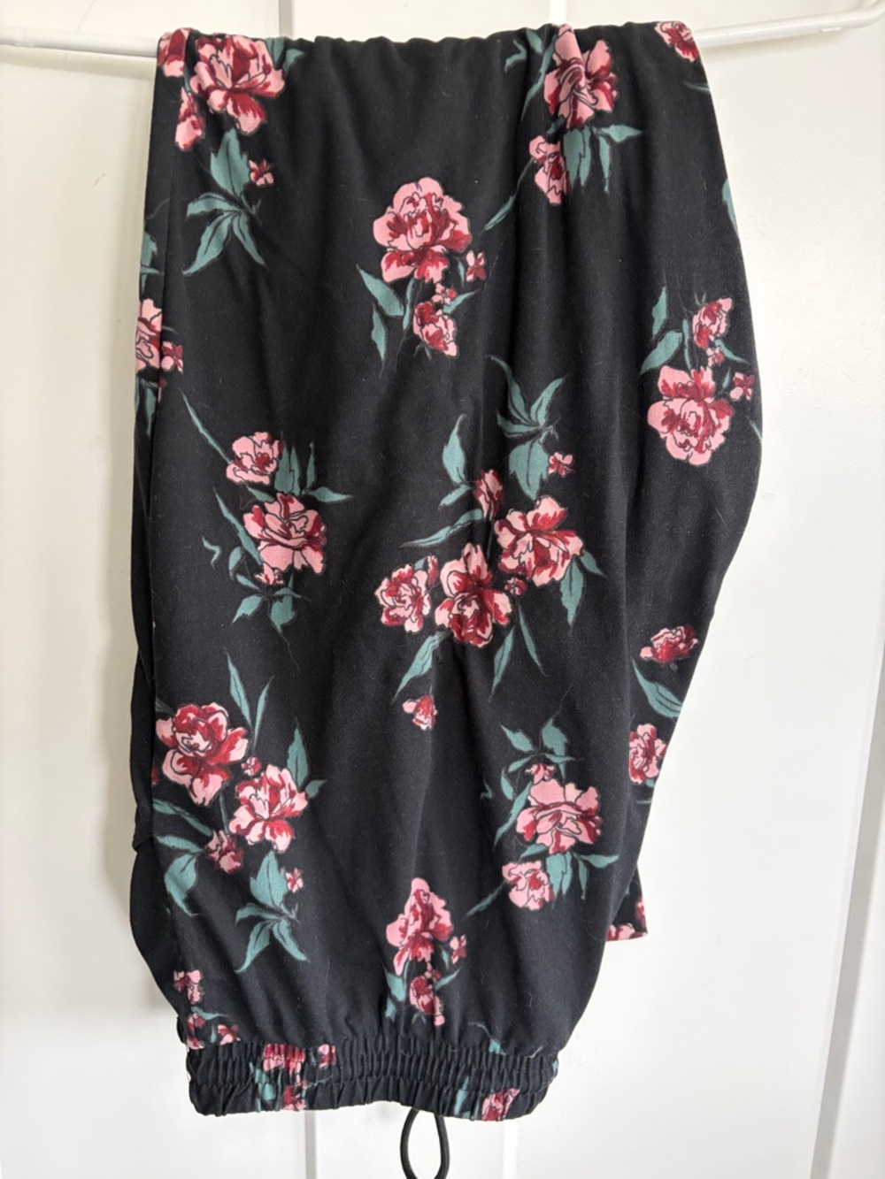 Amelia James Black Maxi Skirt with Pink Floral Print